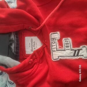 Abercrombie & Fitch Red Fleece Sweatshirt Hoodie